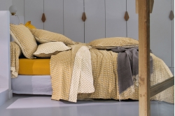 Linge de lit DANDY OCRE - BLANC DES VOSGES