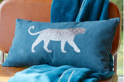 Housse de coussin LEO bleu - SYLVIE THIRIEZ