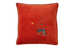 housse de coussin polaire PASSE-MONTAGNE orange bruni -...