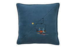 housse de coussin polaire PASSE MONTAGNE bleu pétrole -...