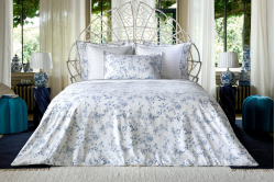 Linge de lit MALACCA bleu - ANNE DE SOLENE